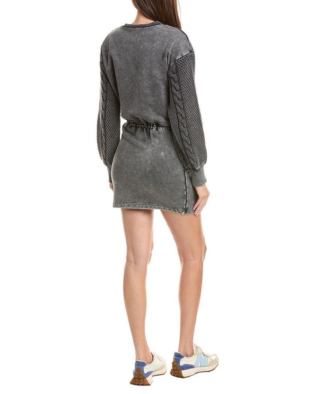 Chaser Brand Gray French Terry Channel Mini Dress