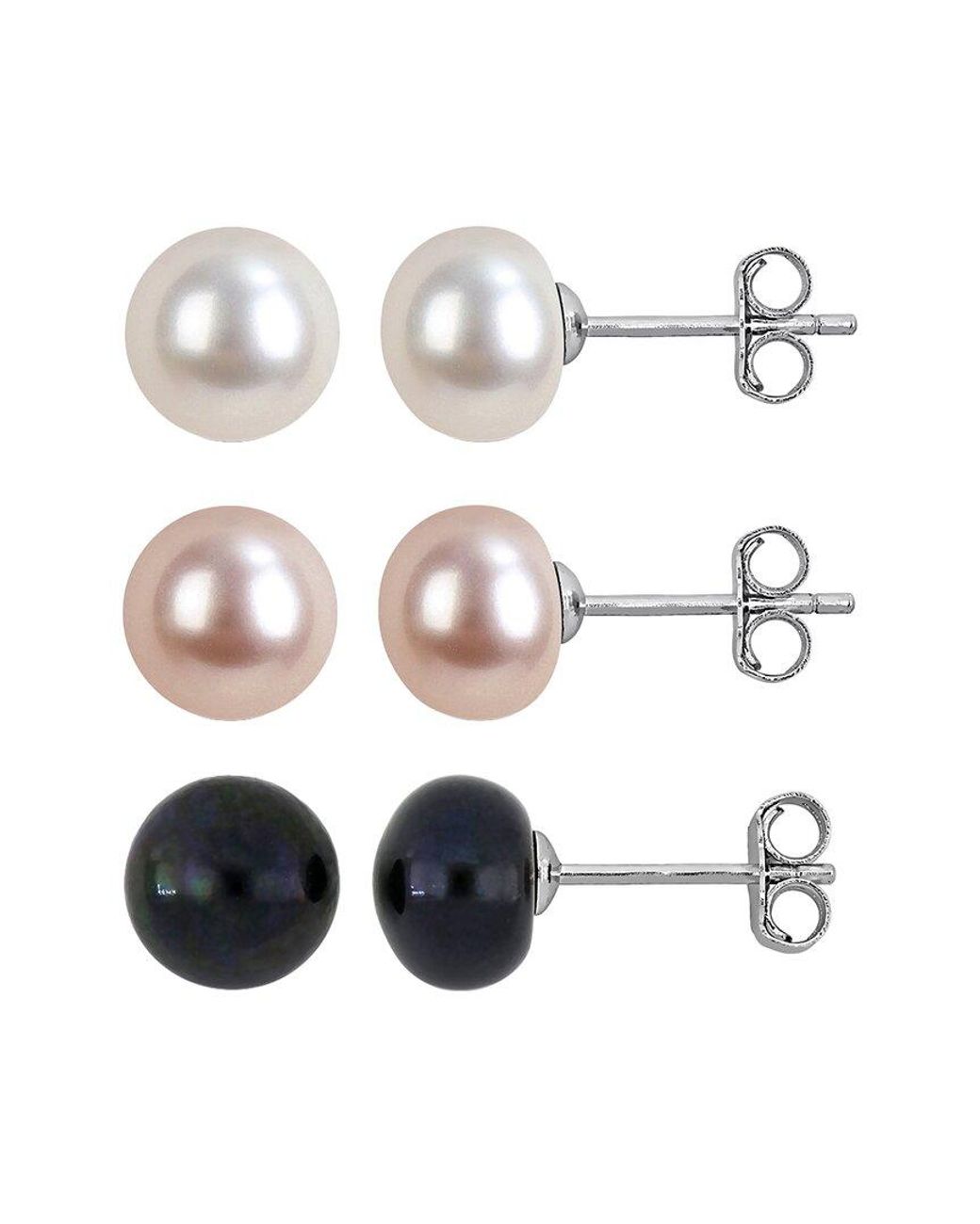 Rina Limor White 7-8Mm Pearl Stud Earrings