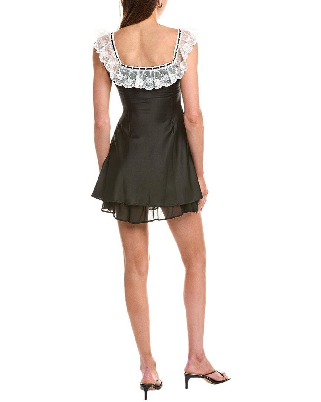 7021 Black Satin Mini Dress