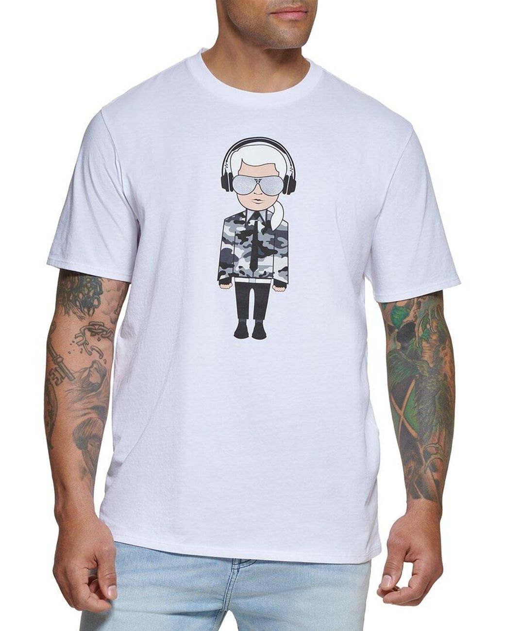 3XL INSTO T-Shirt Mode 3D Drucken Kurz Ärmel T-Stück Karl Lagerfeld Gedruckt Unterhemd Unisex Einfach Wild A1 