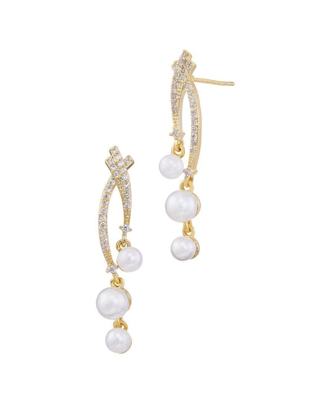 Savvy Cie White Cz Dangle Earrings