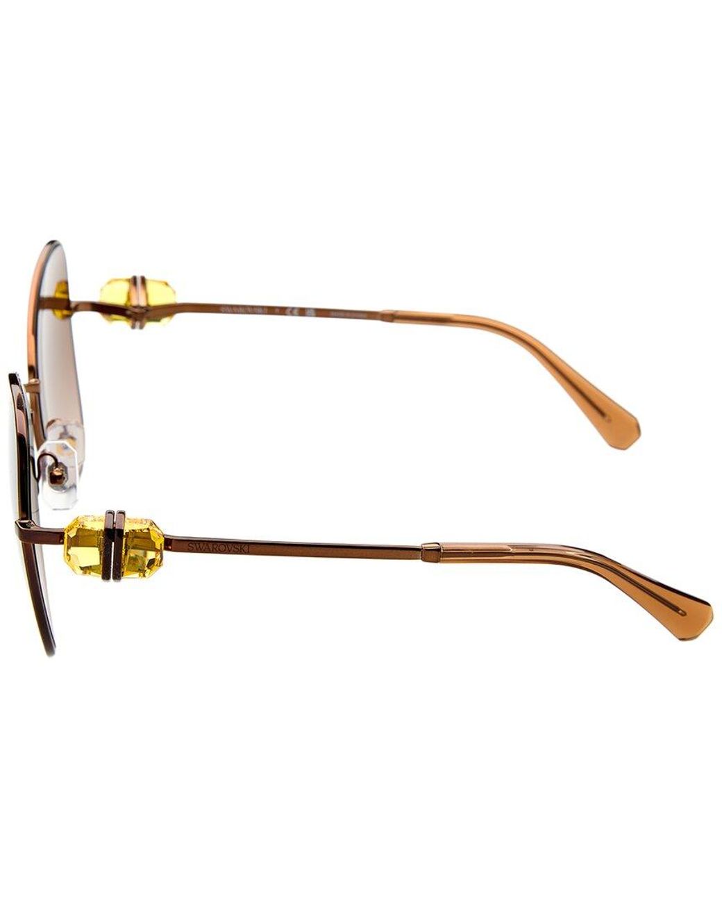 Swarovski Brown Sk700257-Y 57Mm Sunglasses