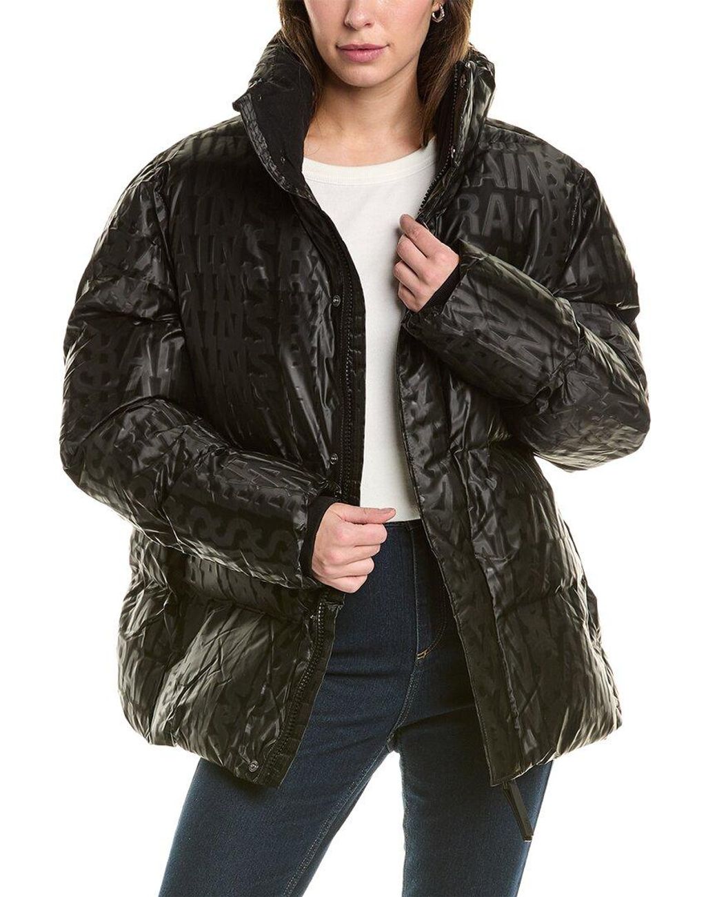 Rains Boxy Puffer Jacket in Black Lyst UK