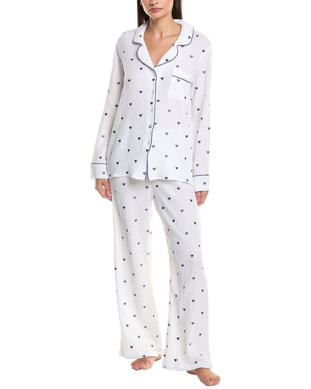 Splendid White 2Pc Lottie Gauze Pajama Pant Set
