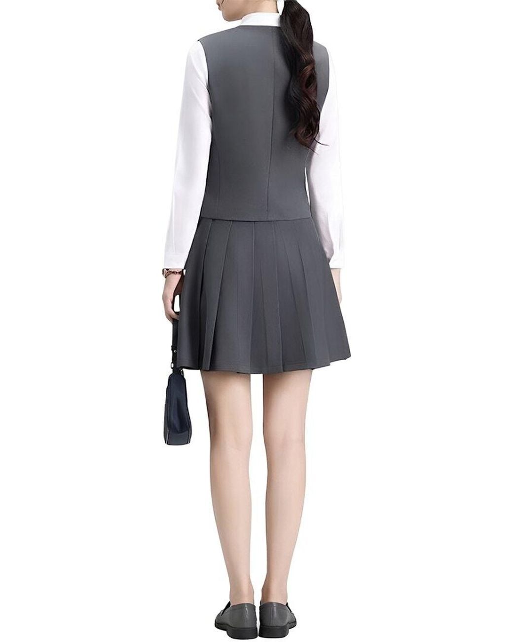 Olivia Taylor Gray 2Pc Vest & Shirt Set