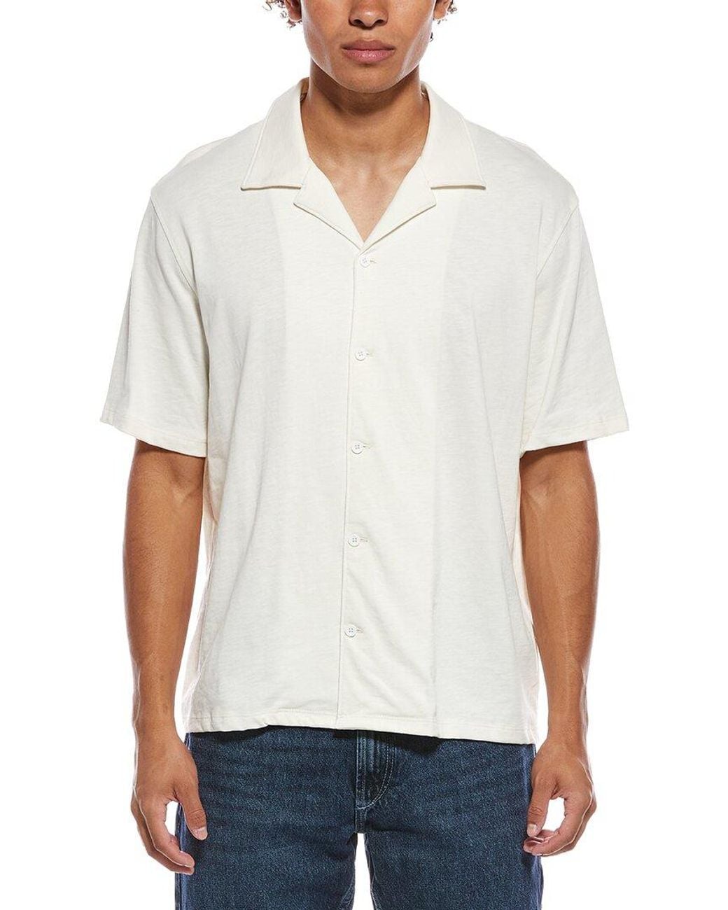 Rag & Bone White Classic Slub Button Down Shirt for men