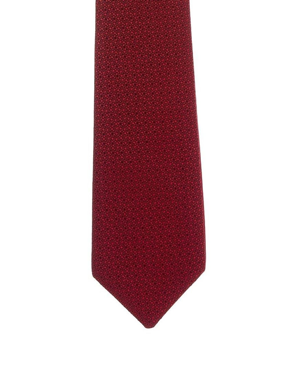 Canali Red Golfers/Solid Reversible Silk Tie for men