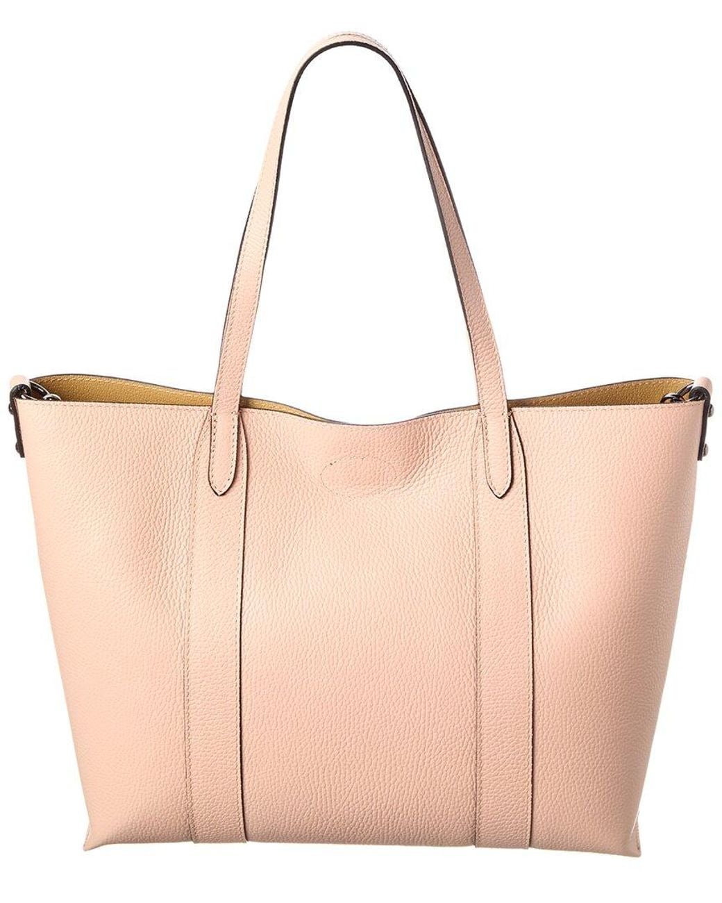 Italian Leather Natural Top Handle Tote