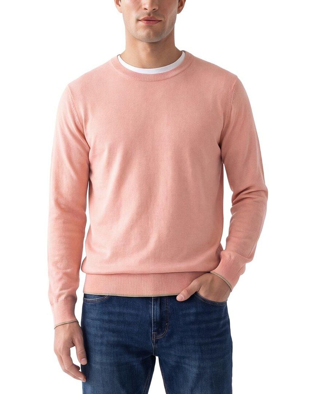 Raffi Blue Jersey Crewneck Sweater for men