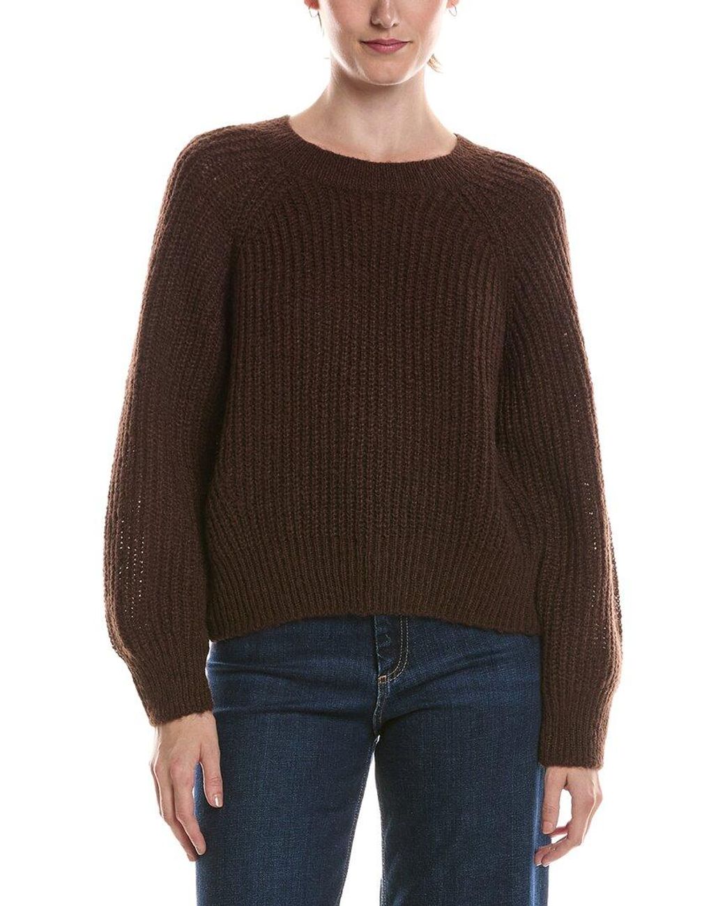 Michael Stars Brown Indra Crewneck Wool-blend Sweater