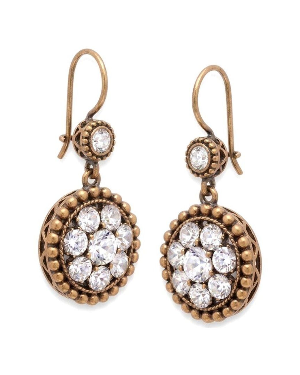 Liv Oliver White 18K Rose Plated 5.20 Ct. Tw. Quartz Earrings