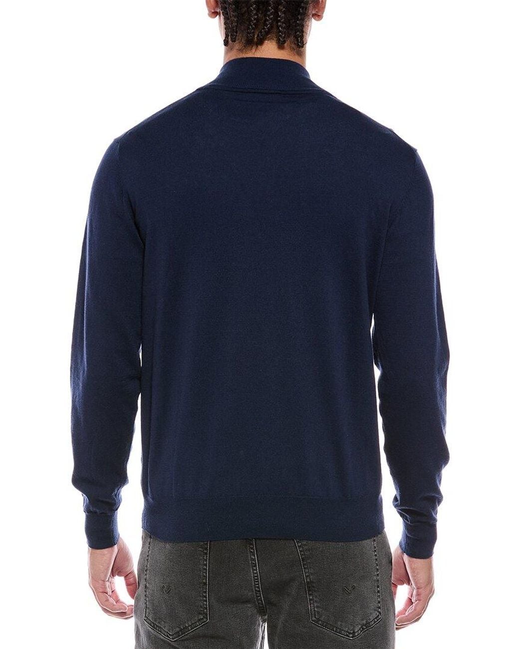 Faherty Brand Blue Movement Quarter Zip Sweater for men