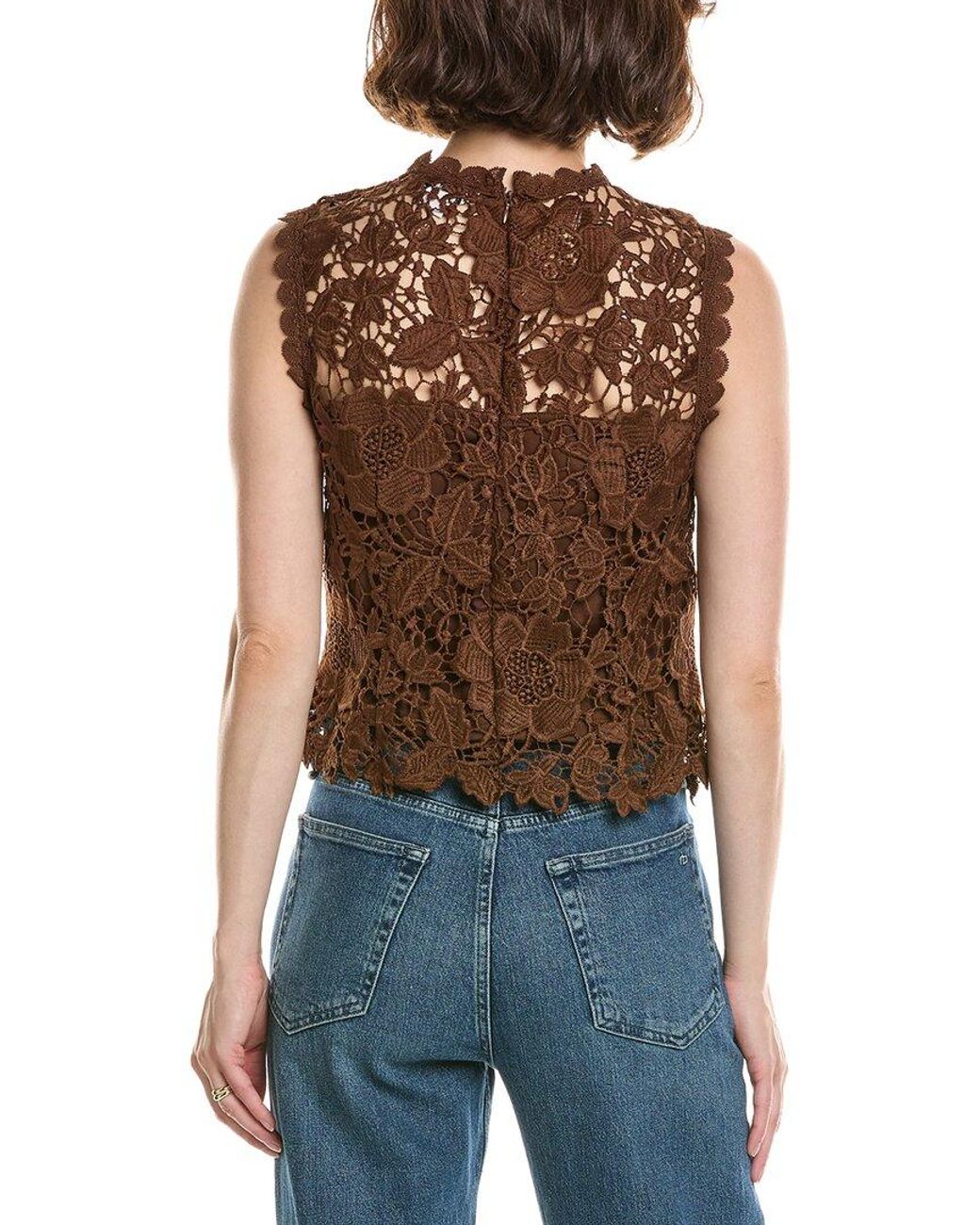 Nanette Lepore Brown Floral Top