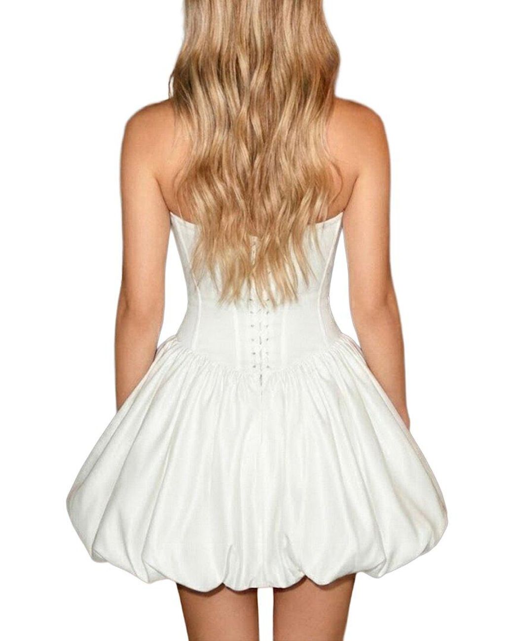 CAMILA BLANCO White Solid Mini Dress