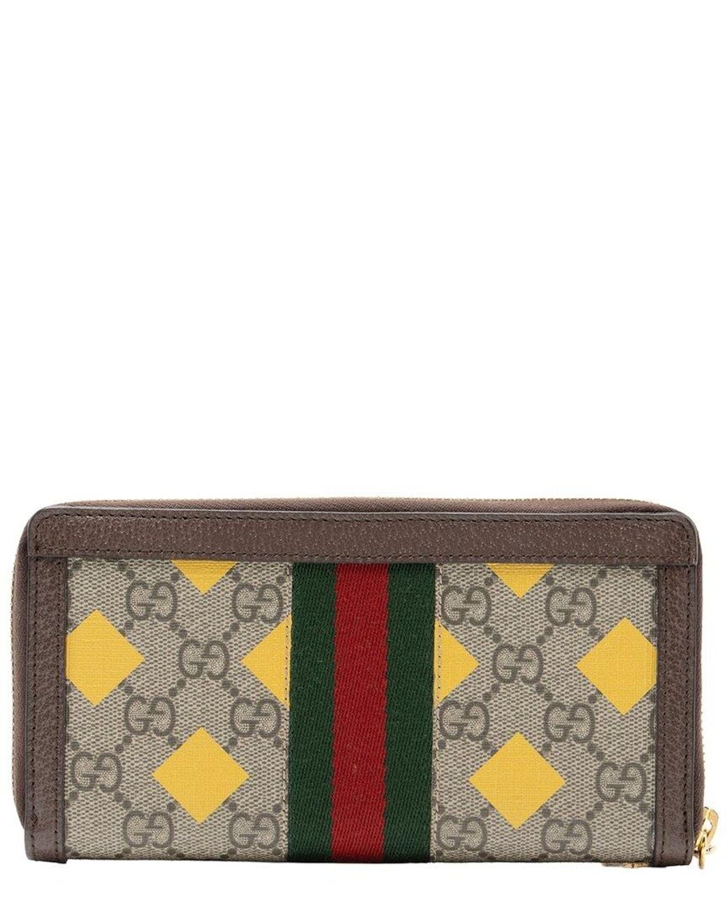 Gucci Multicolor Gg Supreme Canvas Centum Ophidia Zip Around Wallet (Authentic Pre- Loved)