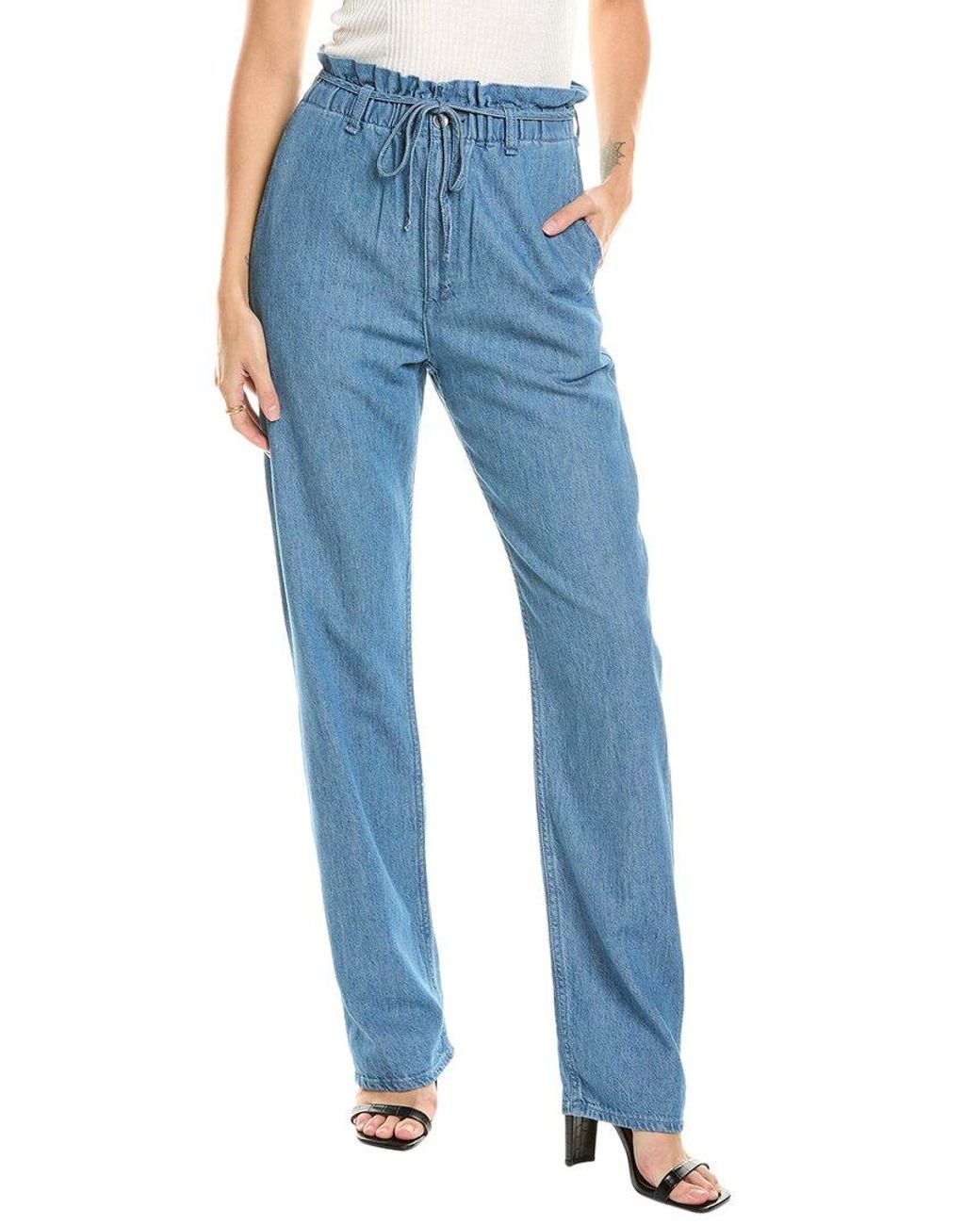 Rag & Bone Blue Dark Linen-Blend Straight Jean