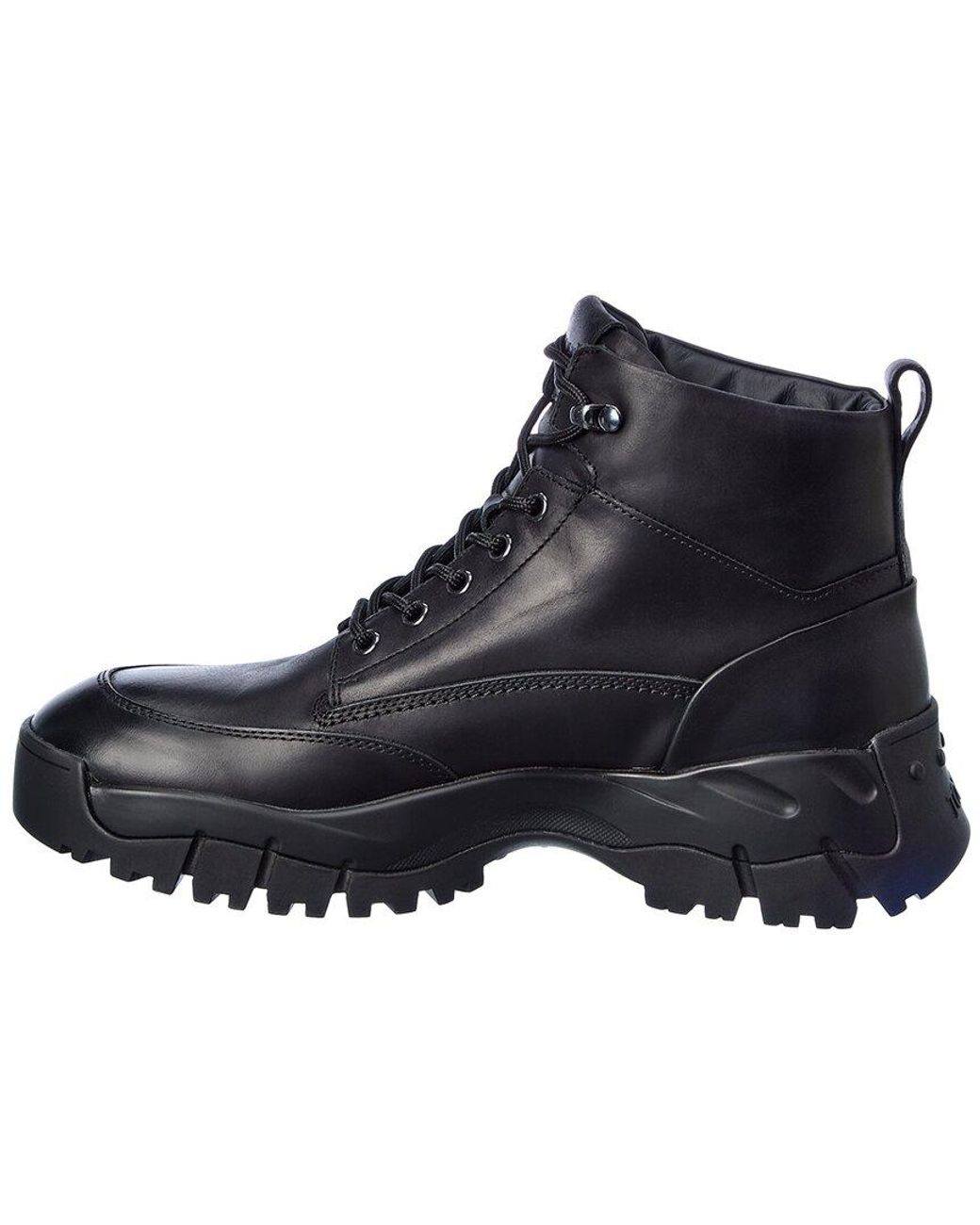 Tod's Black Mid Mountain Leather Boots for men