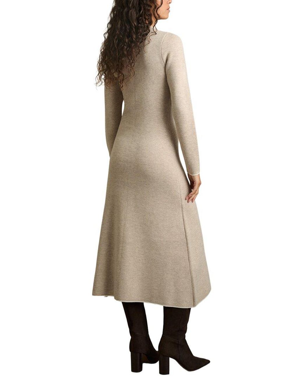 Reiss Natural Mila Wool-Blend Midi Dress