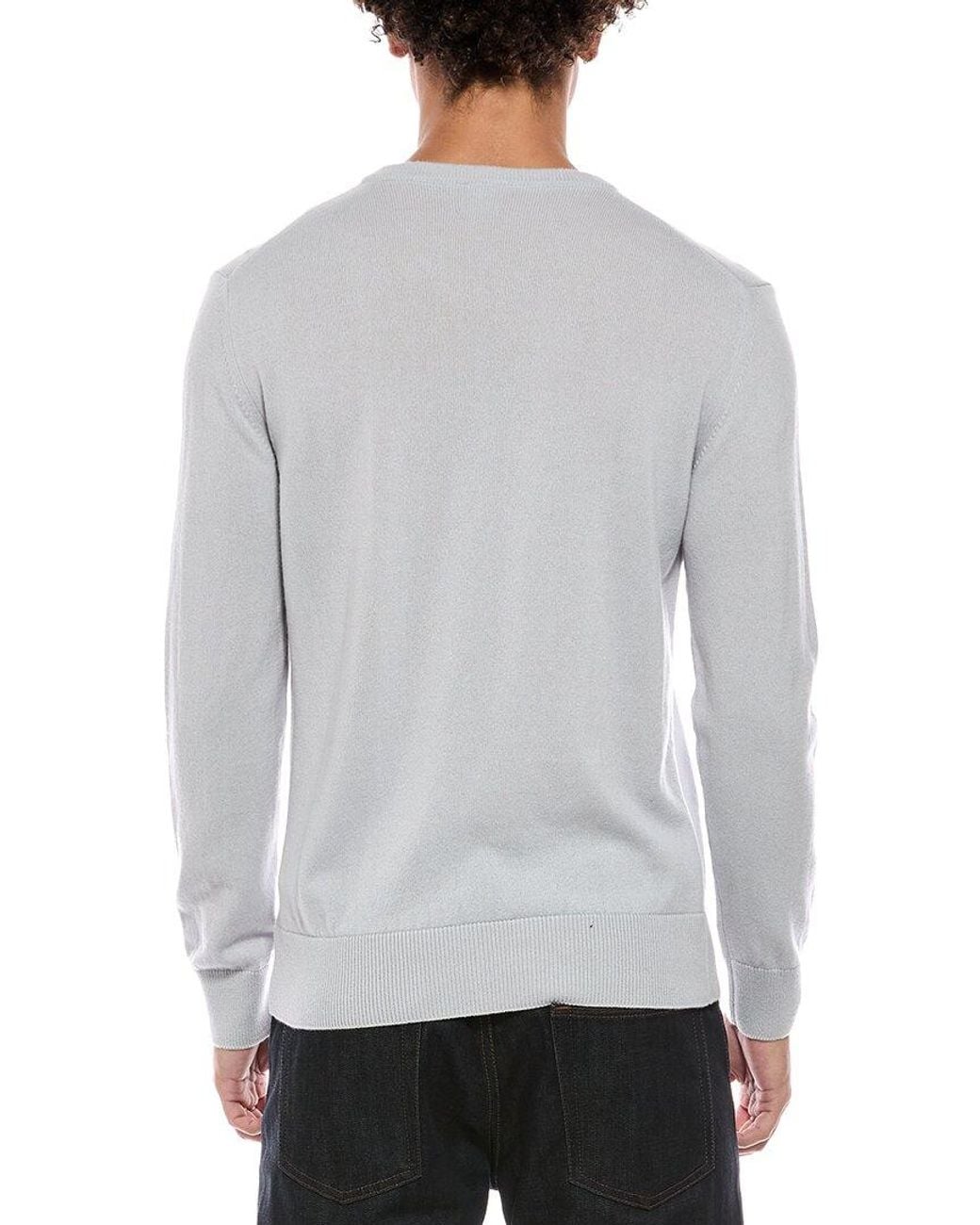 Eleventy Gray 100% Cashmere V-neck Sweater for men