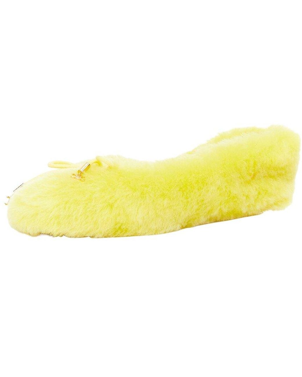 Céline Yellow Faux Fur Plush Ballet Flat (Authentic Pre-Loved)