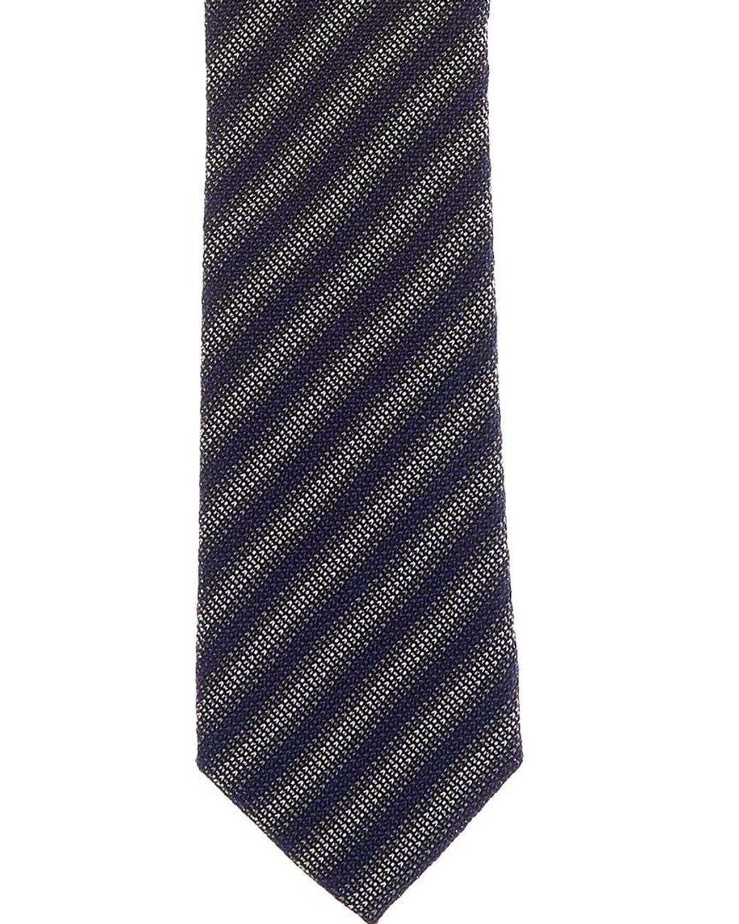 Canali Blue Diagonal Stripe Silk Tie for men