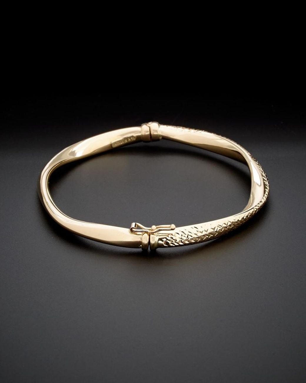 Italian Gold Black 14k Bangle