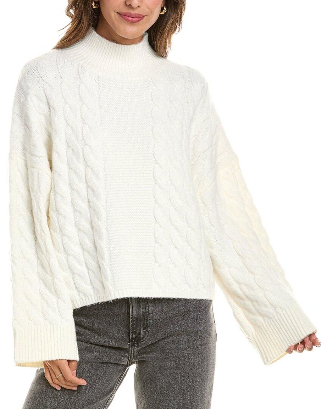 525 America White Turtleneck Sweater