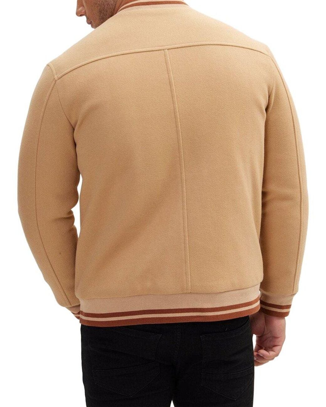 Ron Tomson Natural Classic Bomber Jacket for men