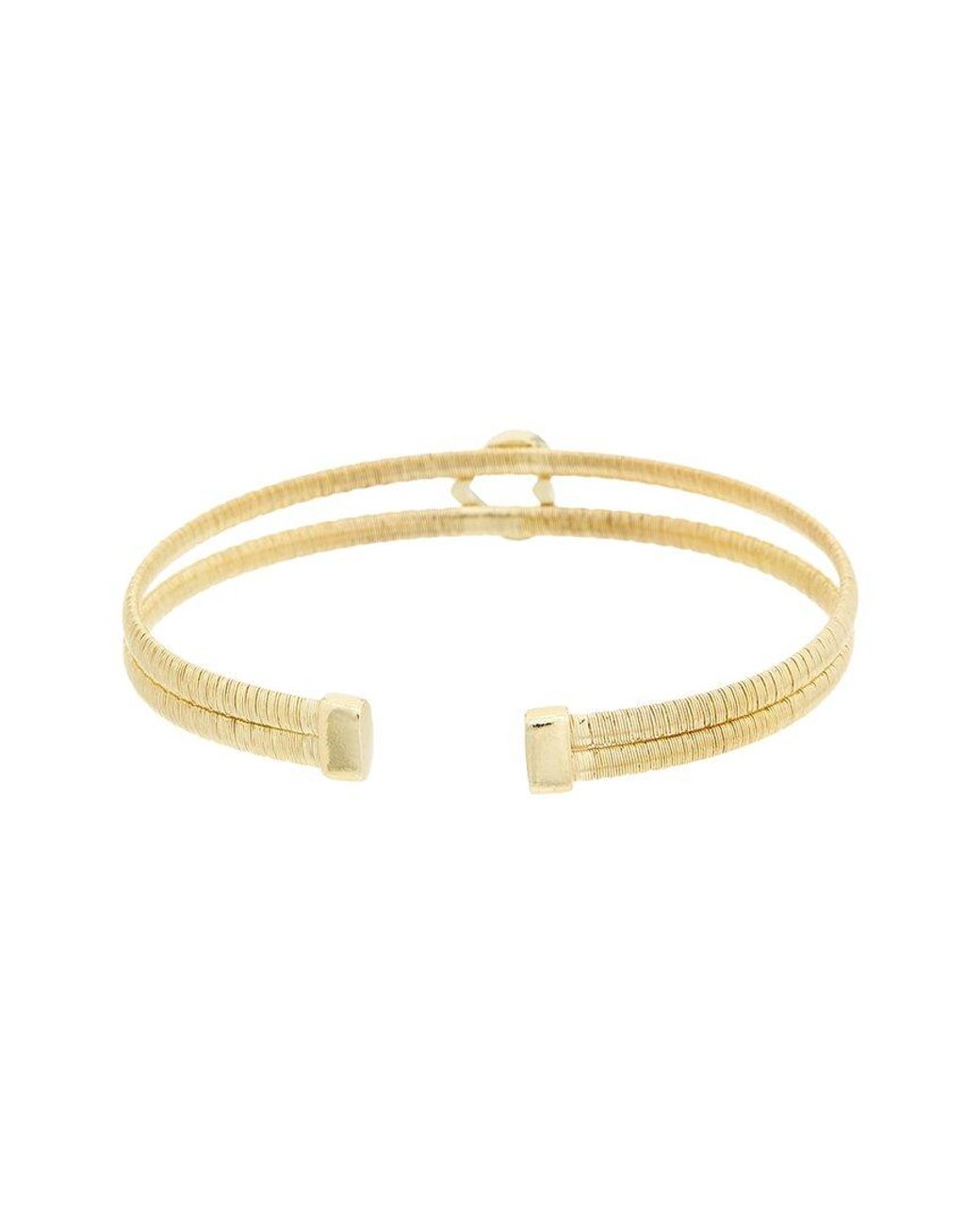 Meshmerise Metallic 18k Over Silver Mesh Bangle Bracelet