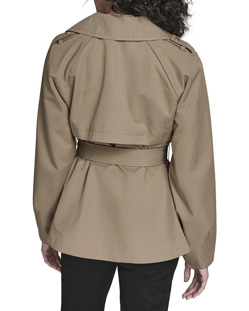 Karl Lagerfeld Natural Short Flared Trench Coat