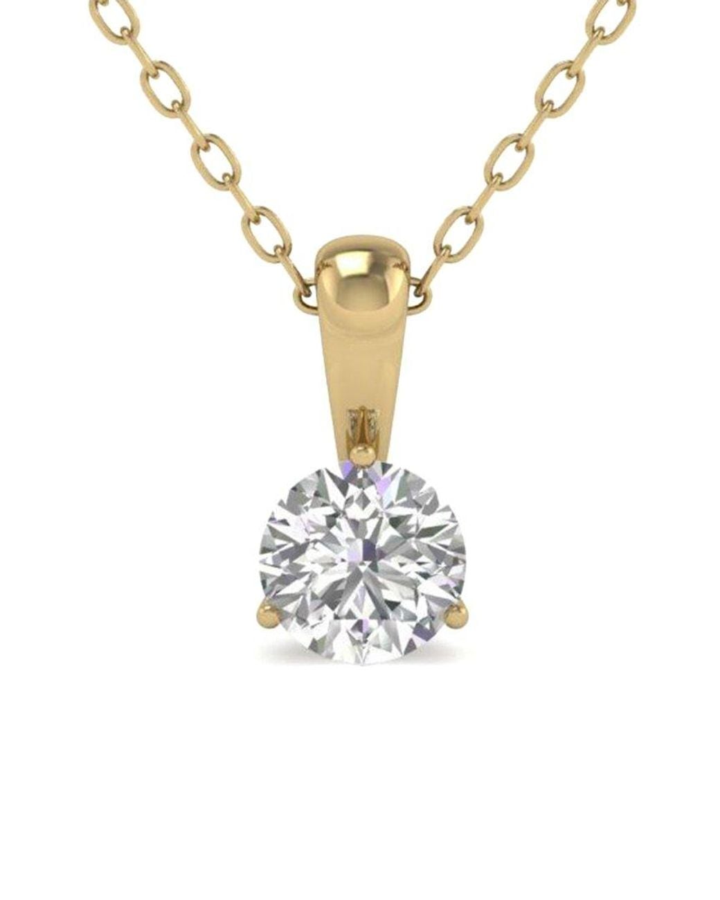 Diana M Metallic Diana M. Fine Jewelry 14k 1.00 Ct. Tw. Lab Grown Diamond Solitaire Pendant