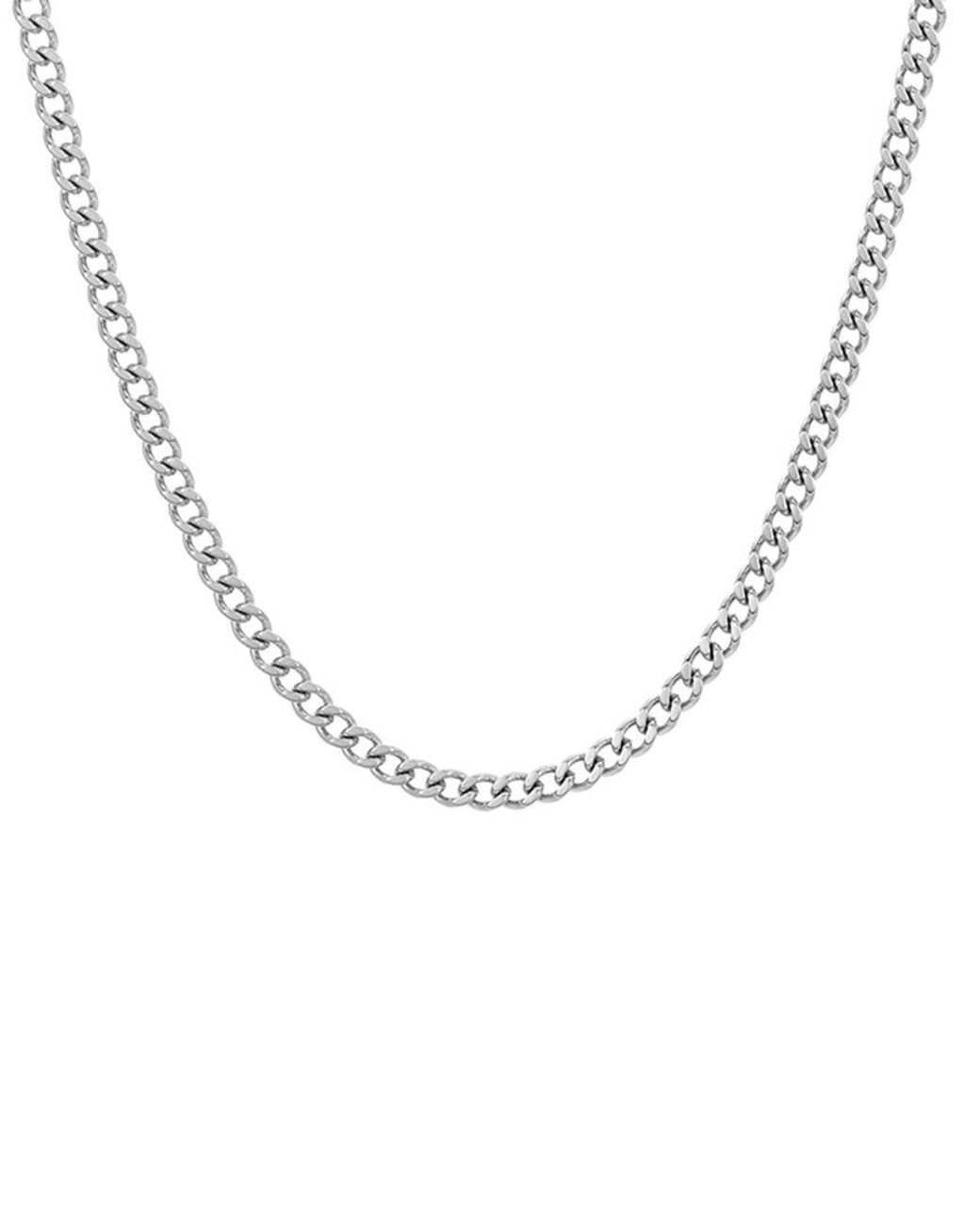 Adornia Rhodium Plated Cuban Chain 