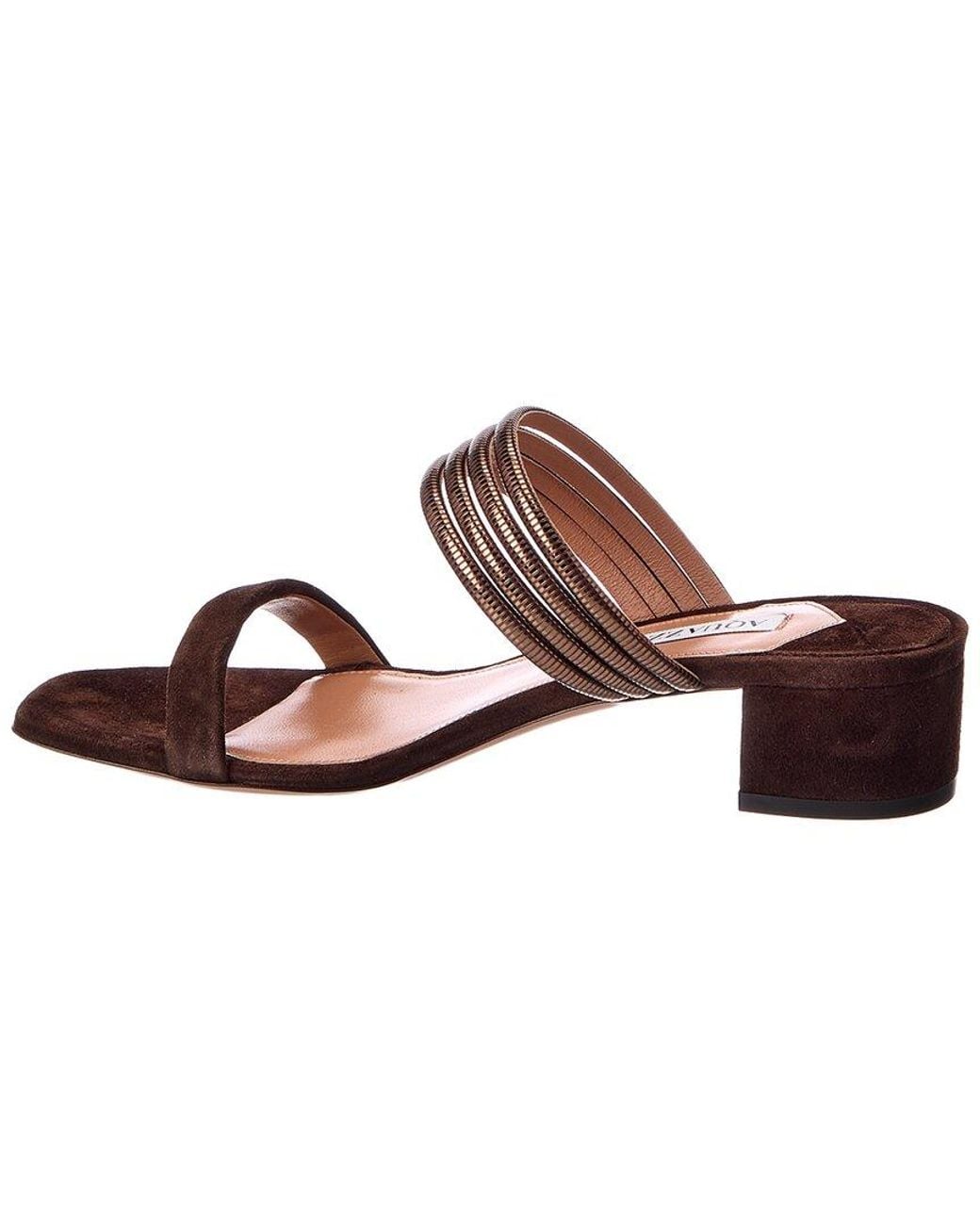 Aquazzura Brown Collier 35 Suede Sandal