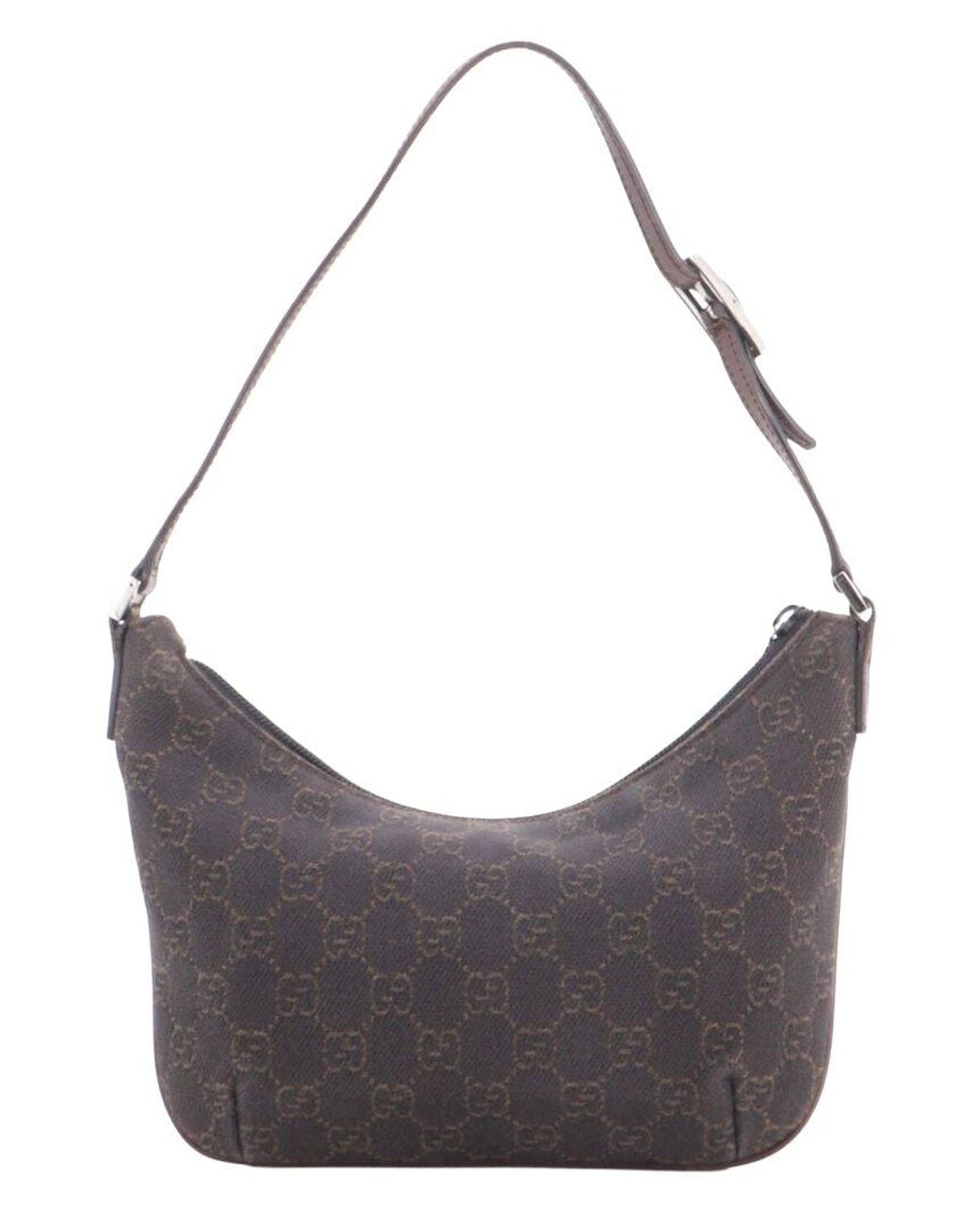 Gucci Gray Gg Canvas Vintage Pochette Shoulder Bag Small (Authentic Pre- Loved)