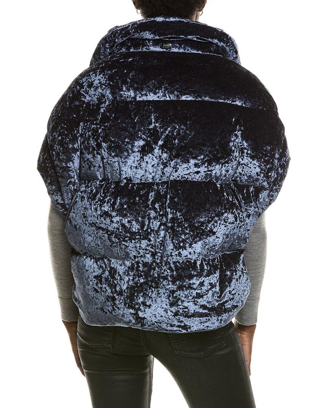 Herno Black Crushed Velvet Down Jacket