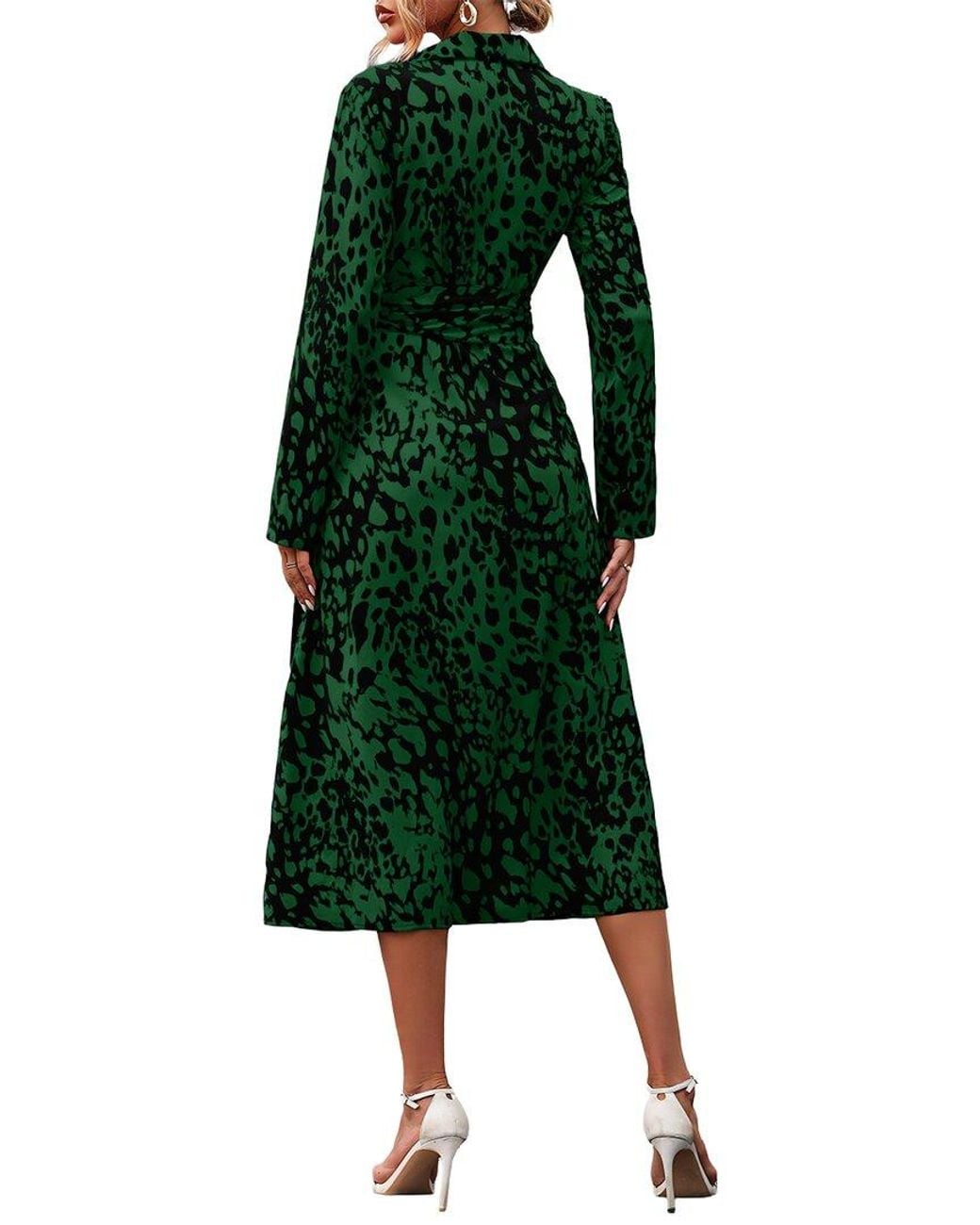 AMINA GLAM Green Midi Dress