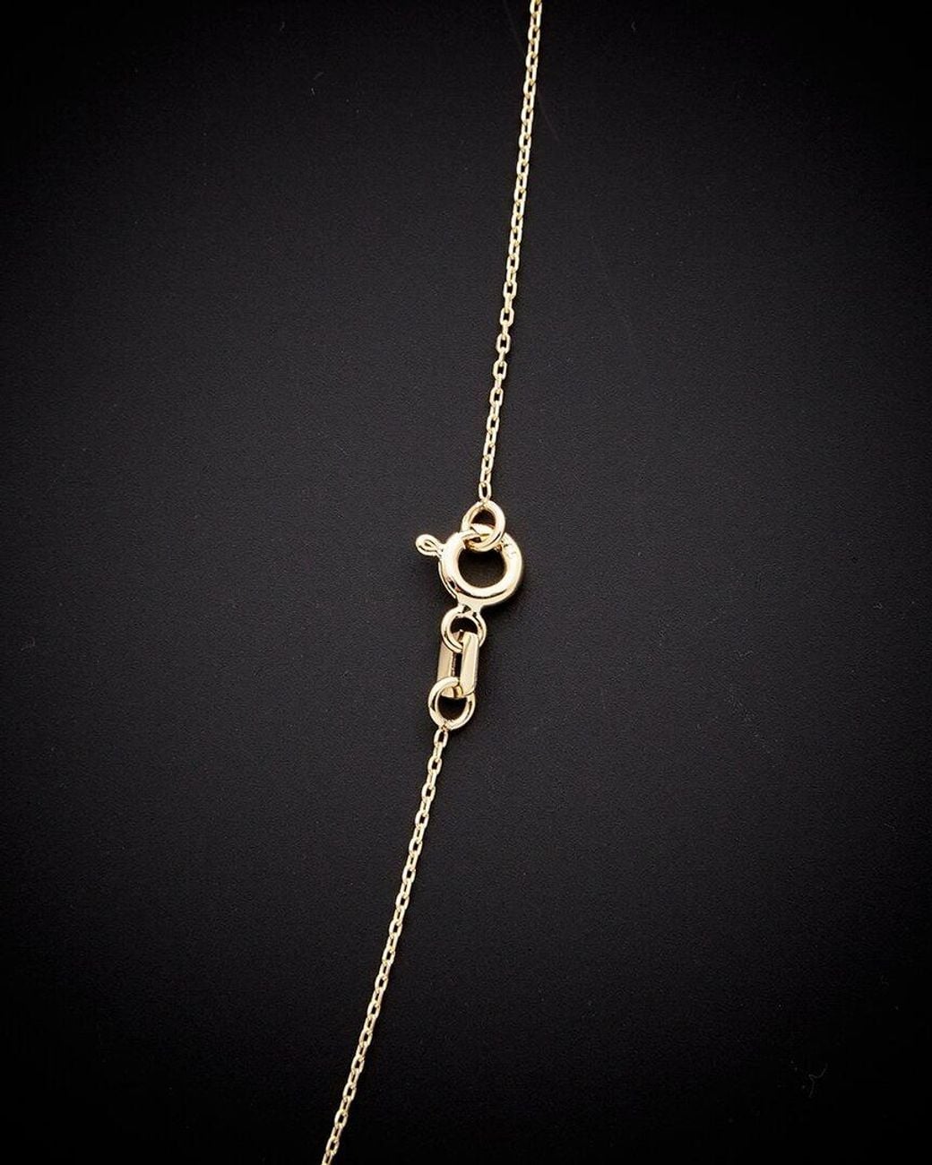 Italian Gold Black 14K Puffed Mariner Link Pendant Necklace