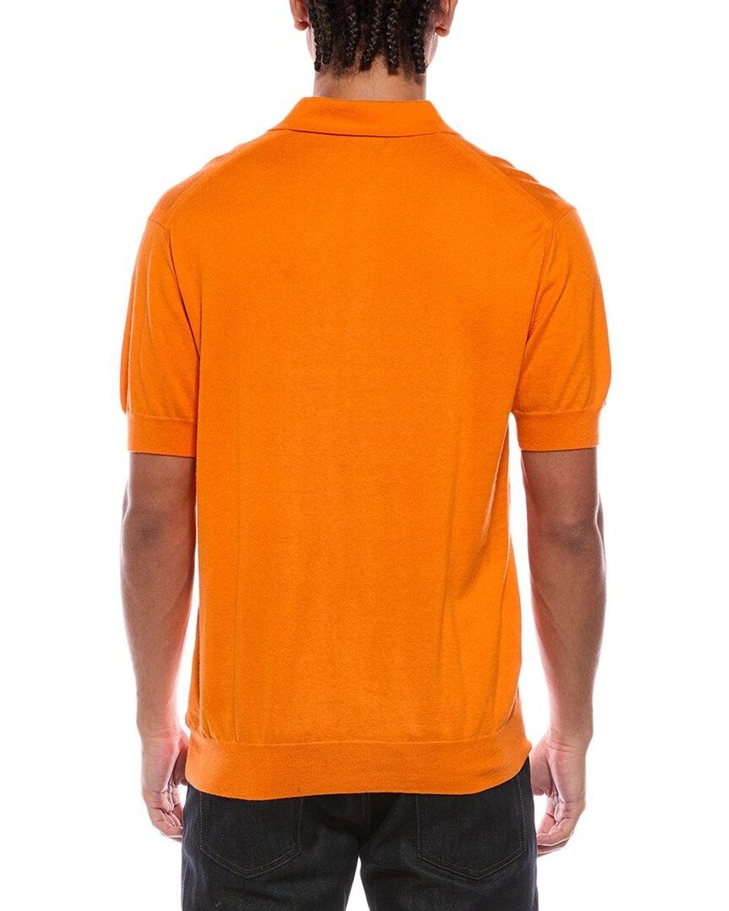 N.Peal Cashmere Orange Cashmere-Blend Polo Shirt for men
