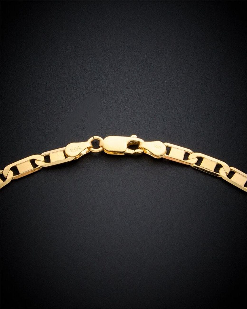 Italian Gold Black 14k Chain Necklace for men
