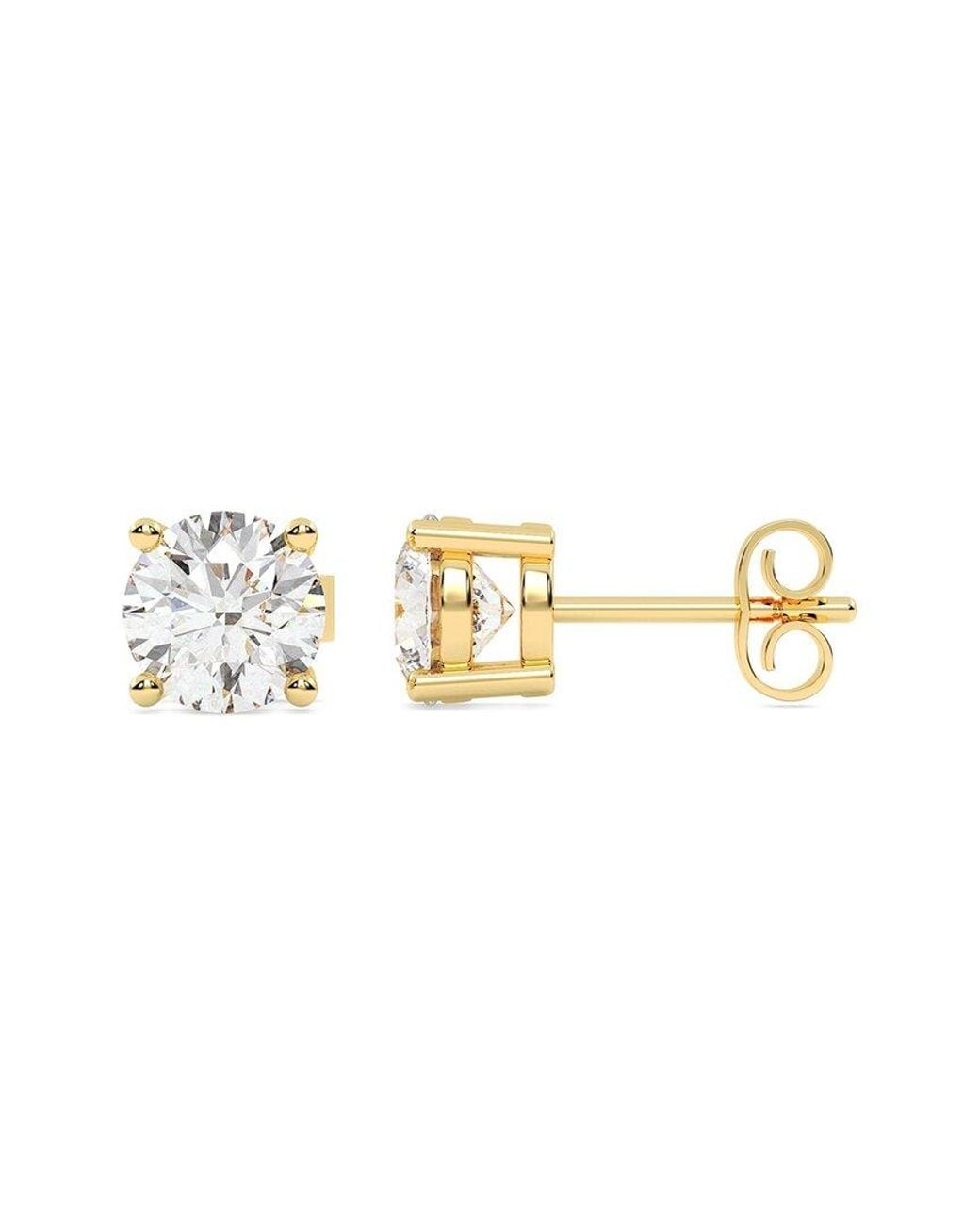 Lab Grown Diamonds Metallic 14K 4.00 Ct. Tw. Lab-Grown Diamond Stud Earrings