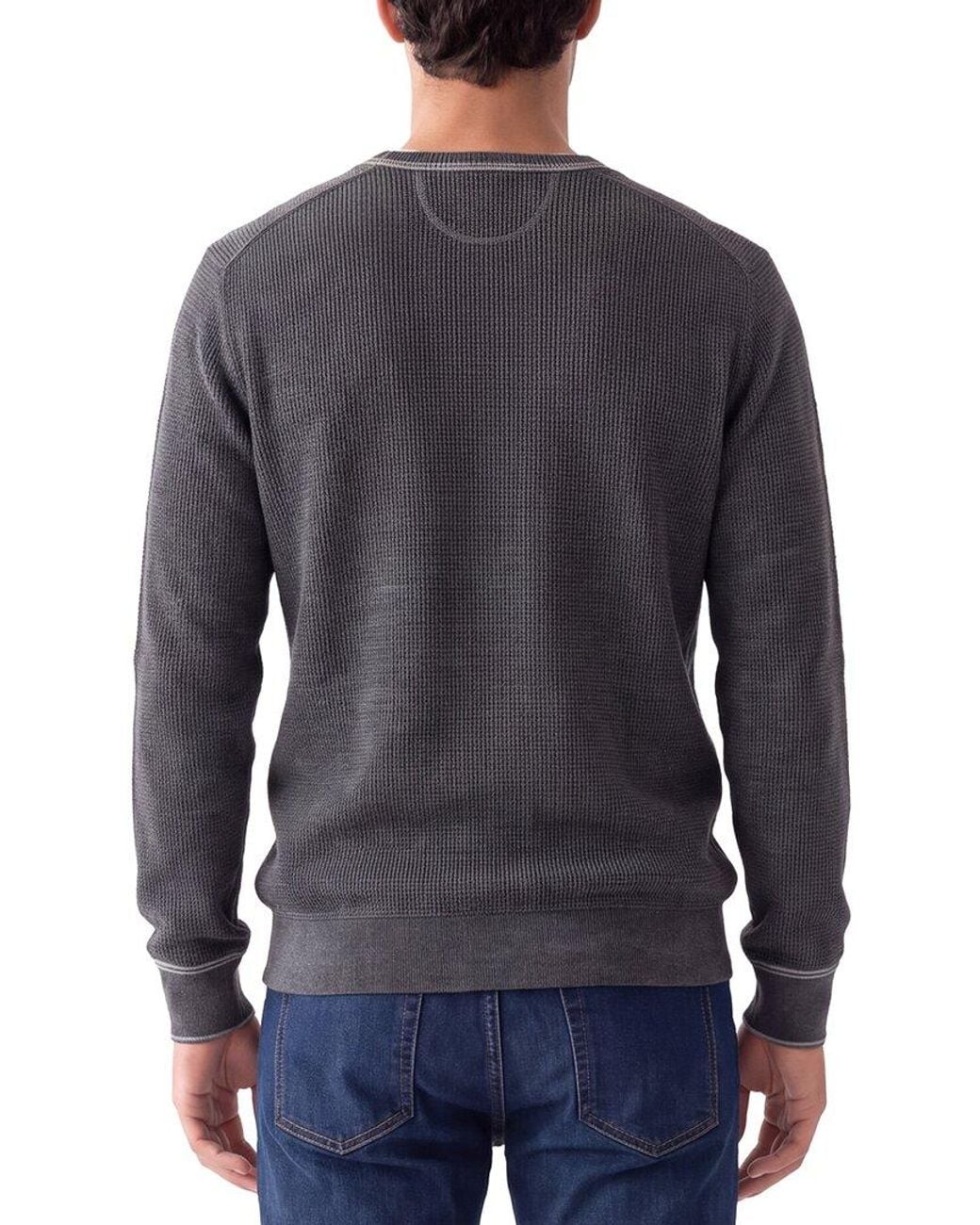 Raffi Blue Wool-Blend Waffle Shirt for men