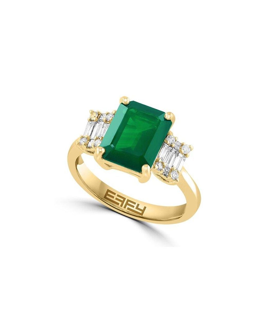 Effy Fine Jewelry Green 14K 3.31 Ct. Tw. Diamond & Emerald Ring
