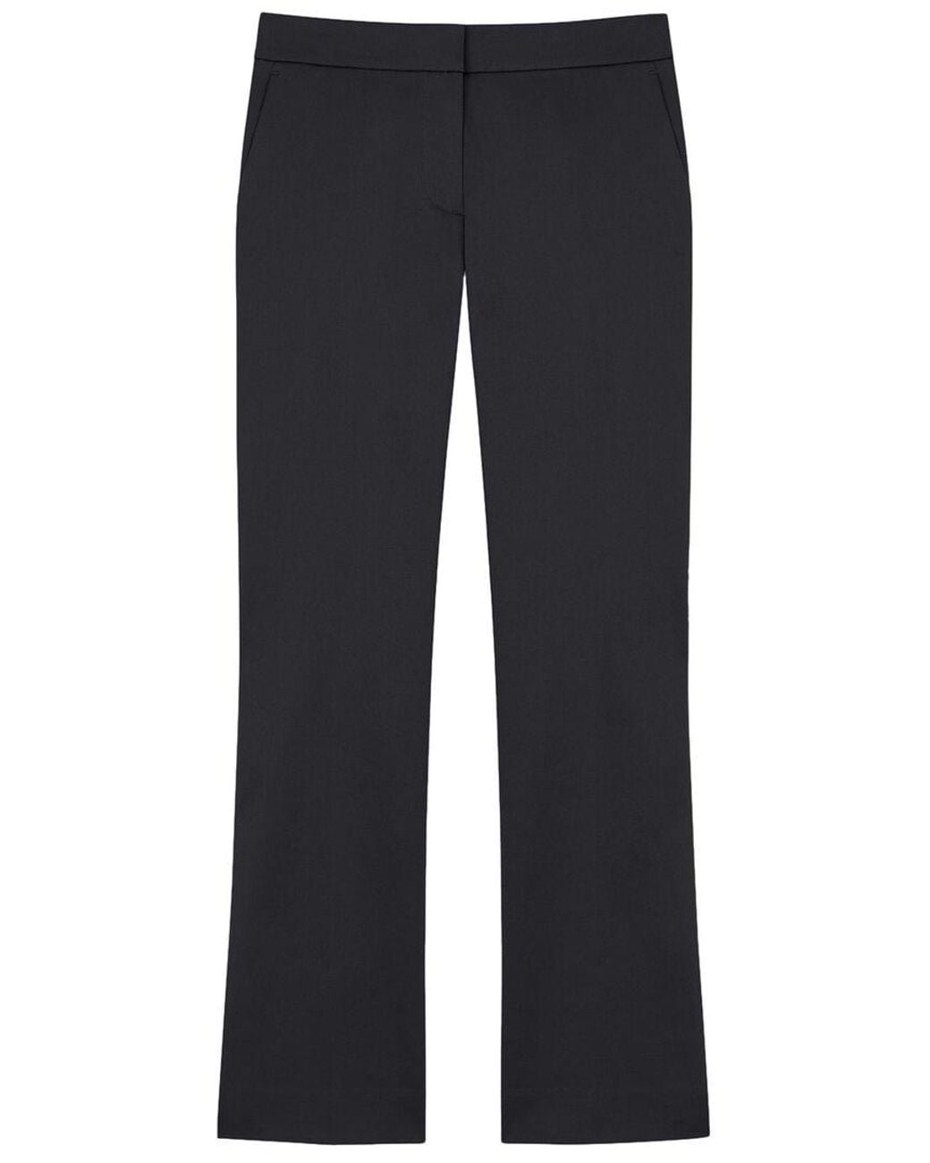 Lafayette 148 New York Blue Cropped Manhattan Wool-Blend Flare Pant