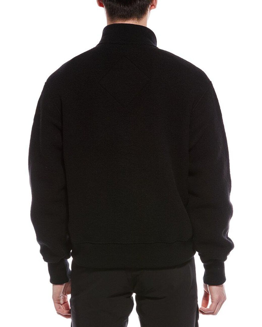 Canada Goose Black Hudson Wool-Blend Fleece Bomber Jacket for men