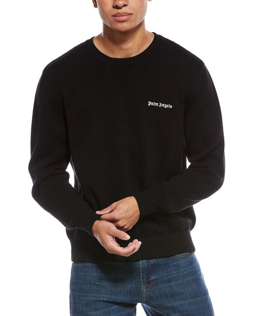 Palm Angels Black Classic Logo Sweater for men