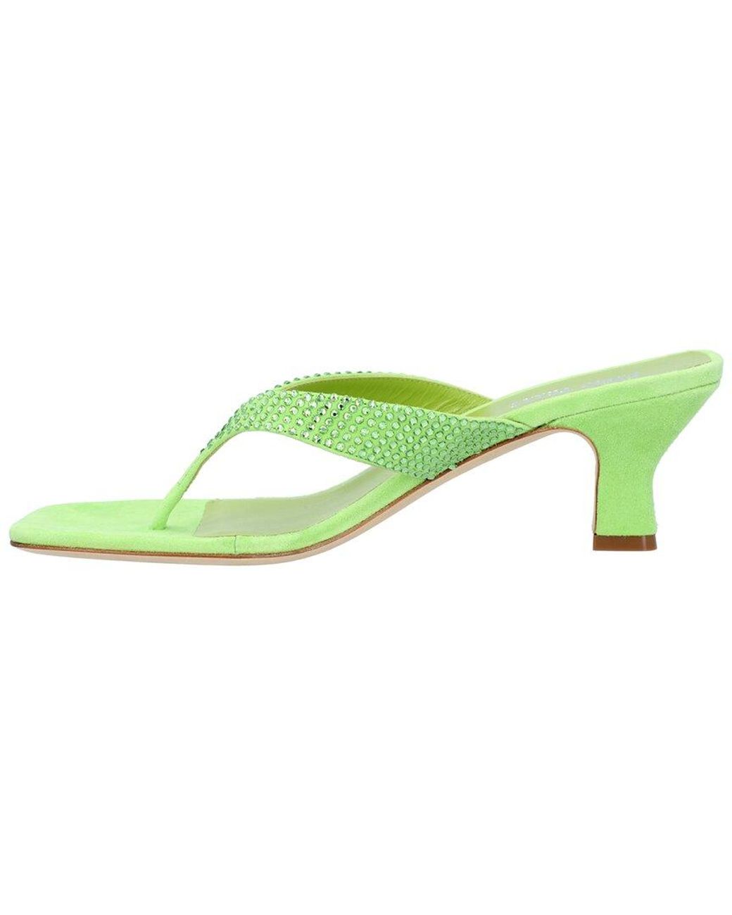 Paris Texas Green Holly Portofino Leather Sandal