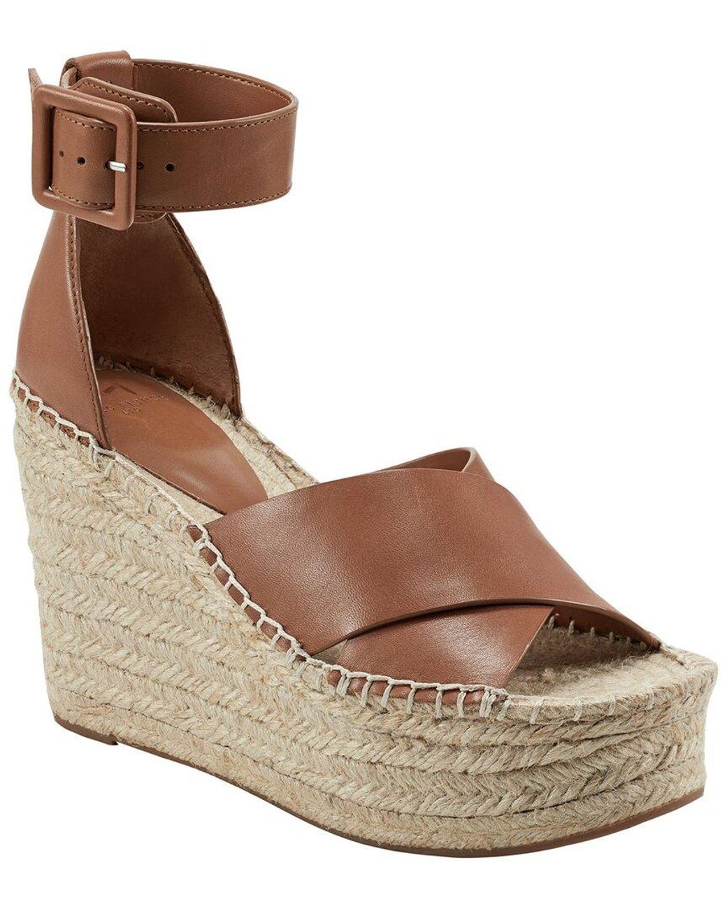 Marc Fisher Able Leather Sandal in Brown Lyst