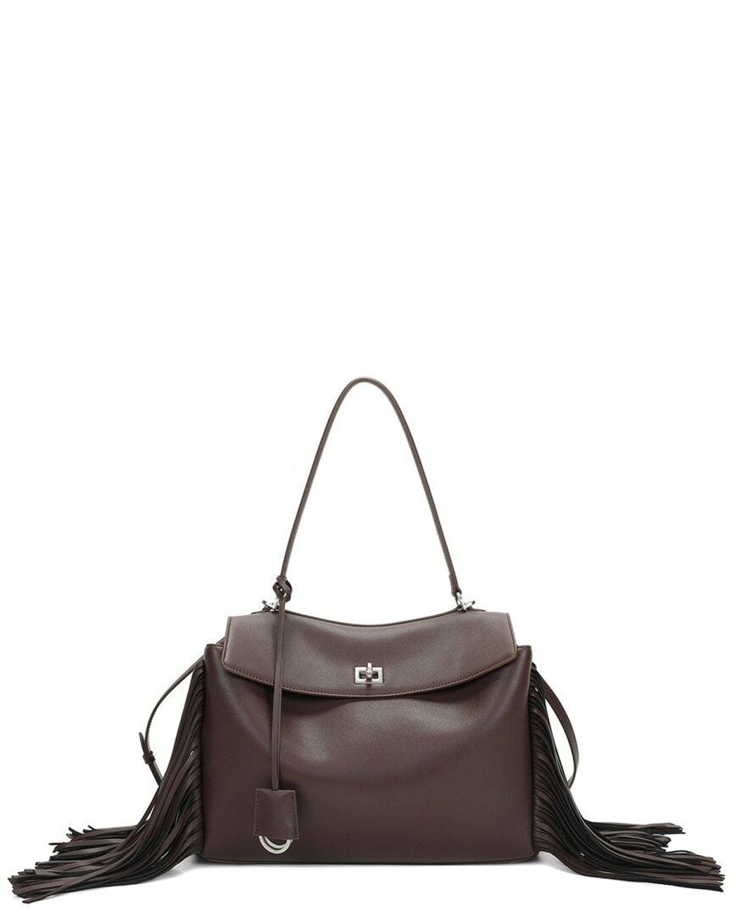 Tiffany & Fred Paris Brown Fringe Leather Shoulder Bag