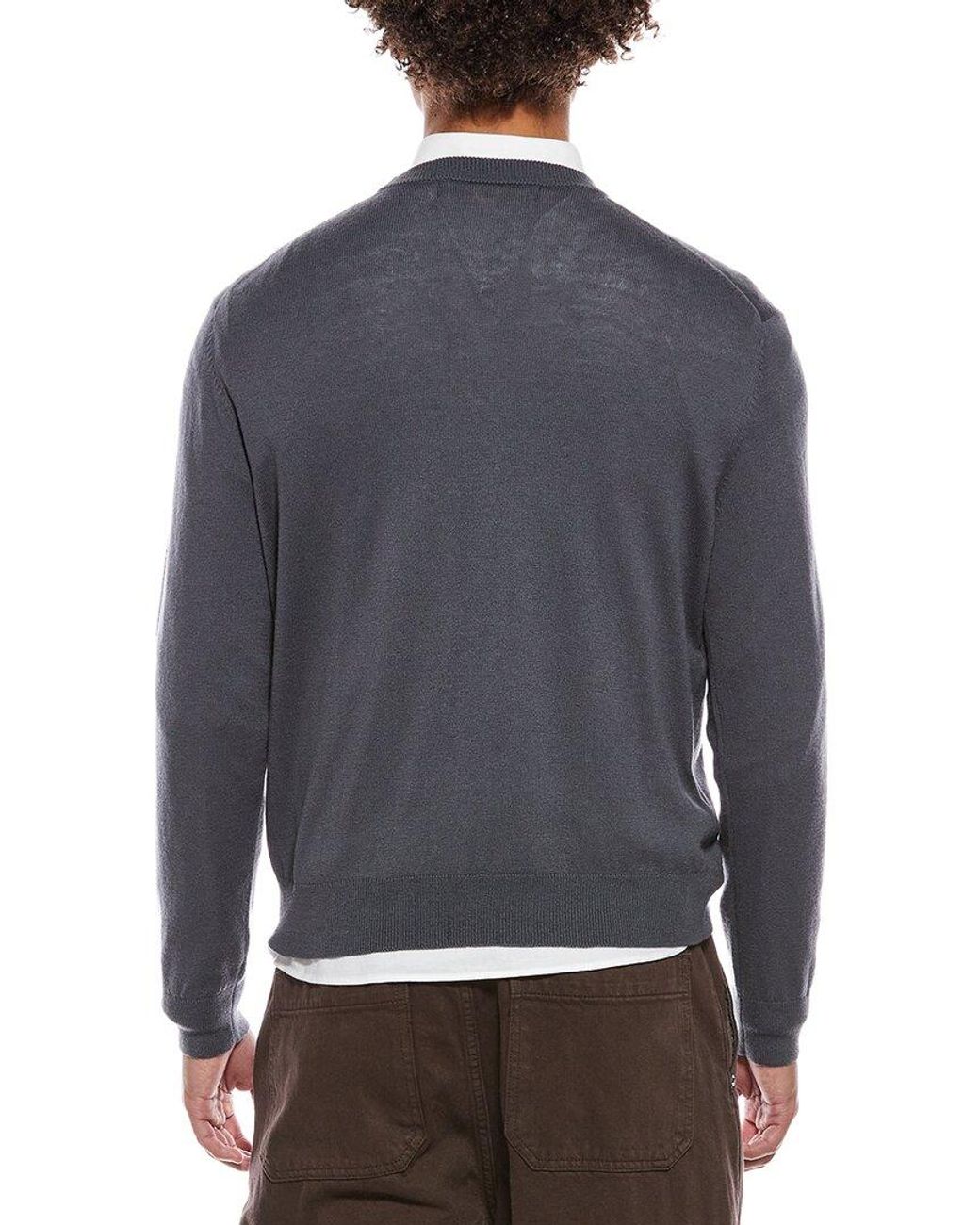 Marni Blue Logo Wool-Blend Crewneck Sweater for men