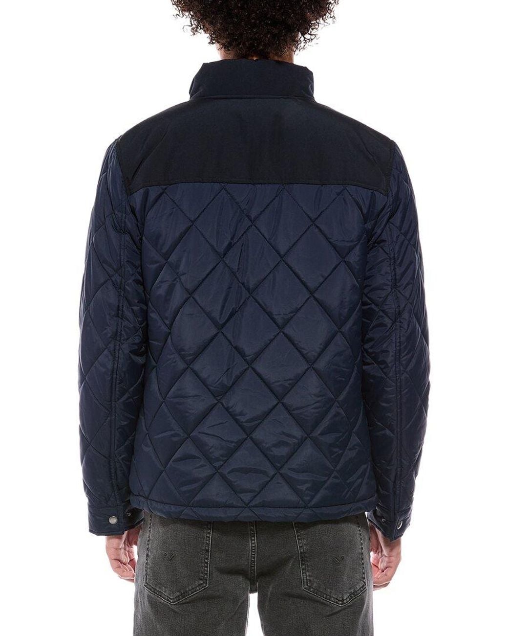 Cole Haan Blue Signature Tonal Mix Media Diamond Jacket for men